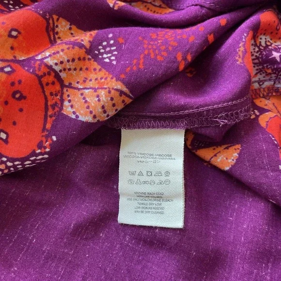 Free People Tuscan Dreams Plum Wrap Blouse Size XS - Picture 7 of 7